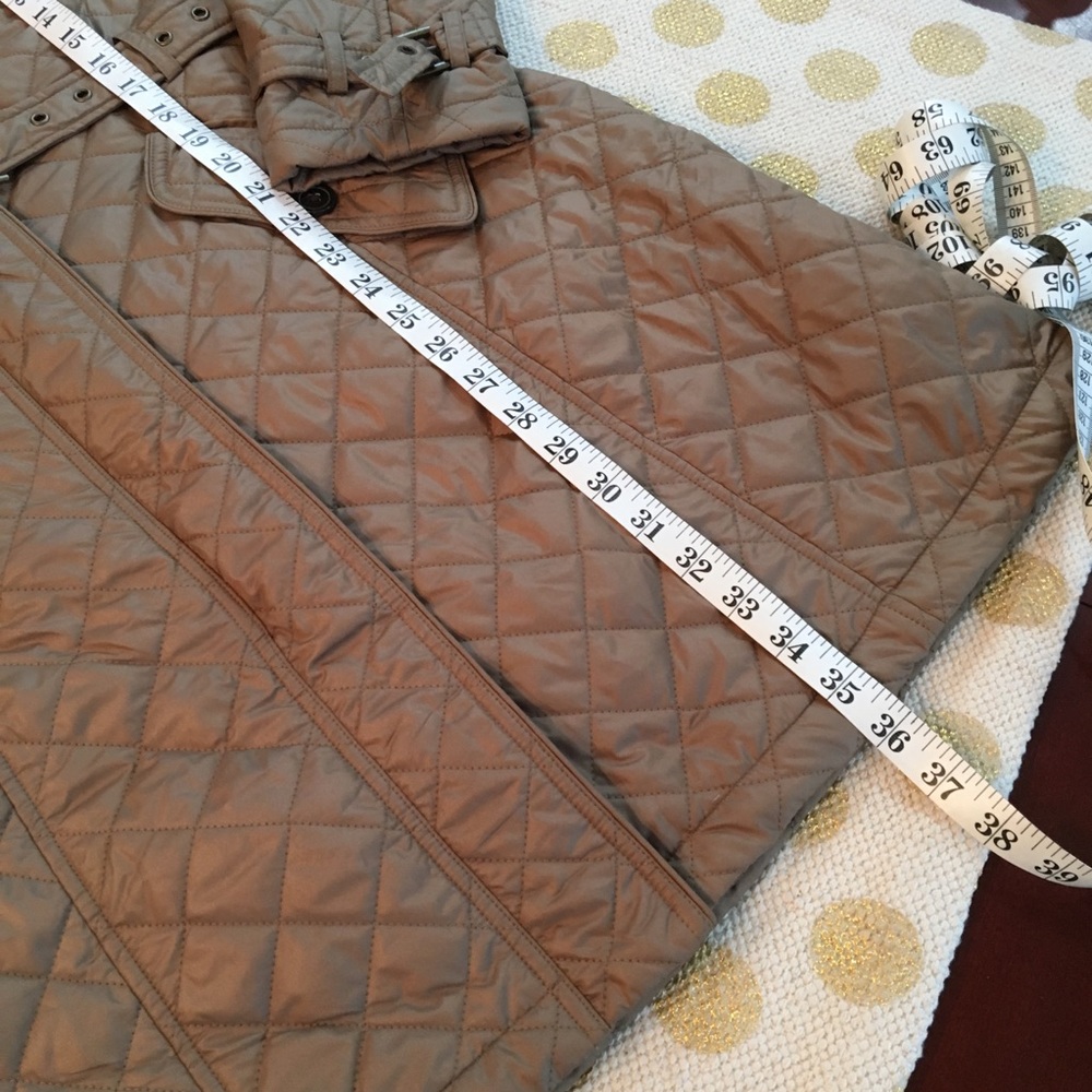 Coldwater Creek Tan Quilted Car Coat Funnel Neck - Picture 8 of 8